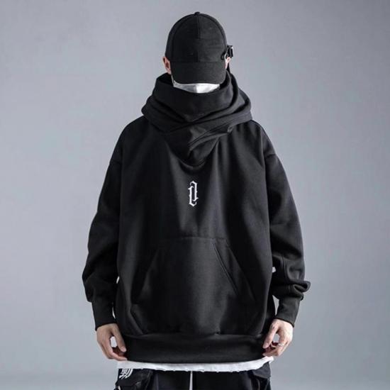 Big Thumb 2024 Herfst Winter Hoge Kraag Hoodie Losse Y2K Herenkleding Harajuku Hiphop Streetwear Oversized Sweatshirt met Capuchon XL grijs