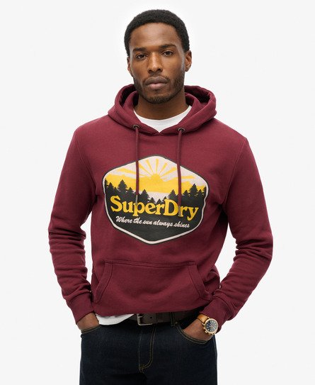 Superdry Mannen Sun Tab Hoodie Paars