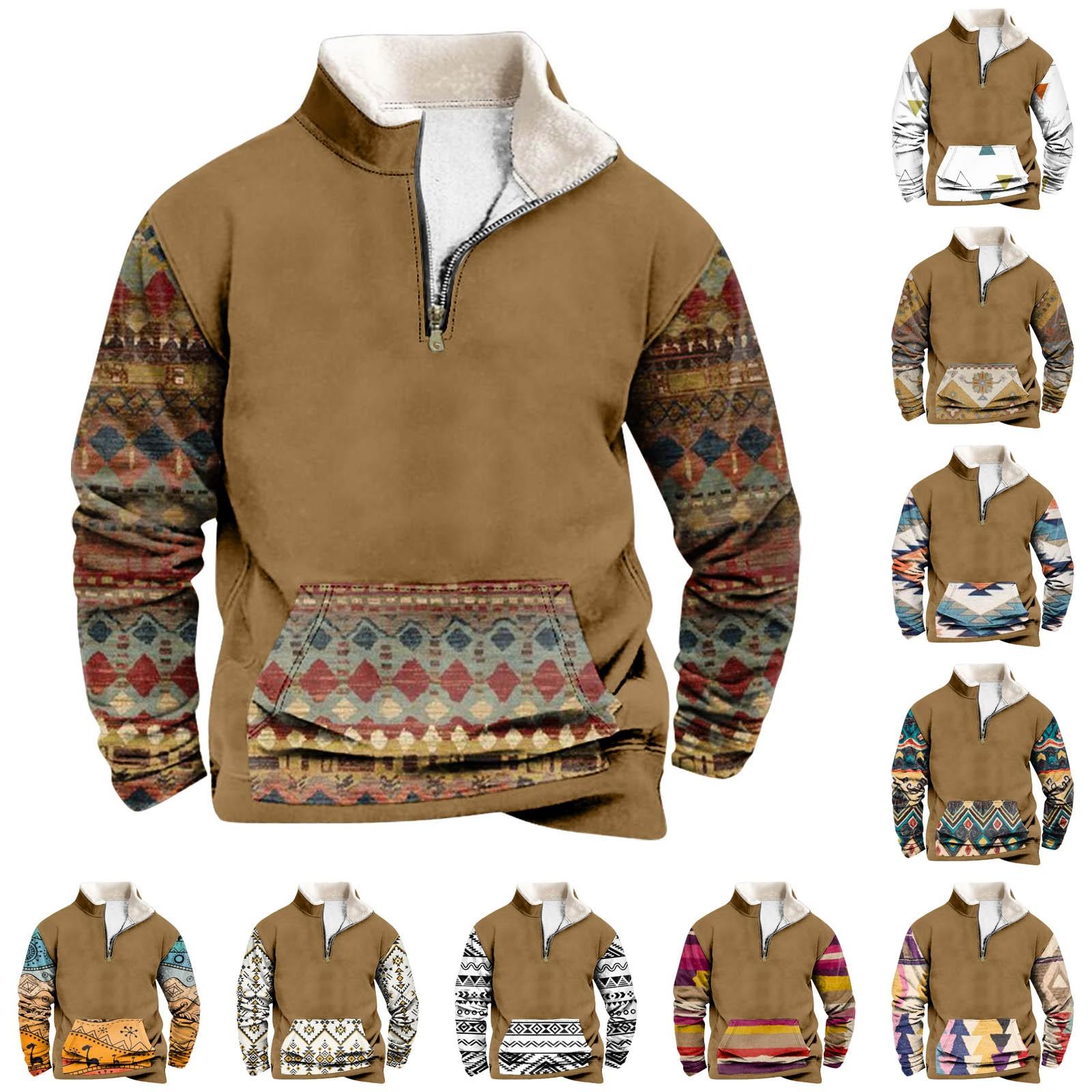 Timoduizhang Lente en herfst herensweatshirt met staande kraag is outdoor casual truien tops L beige