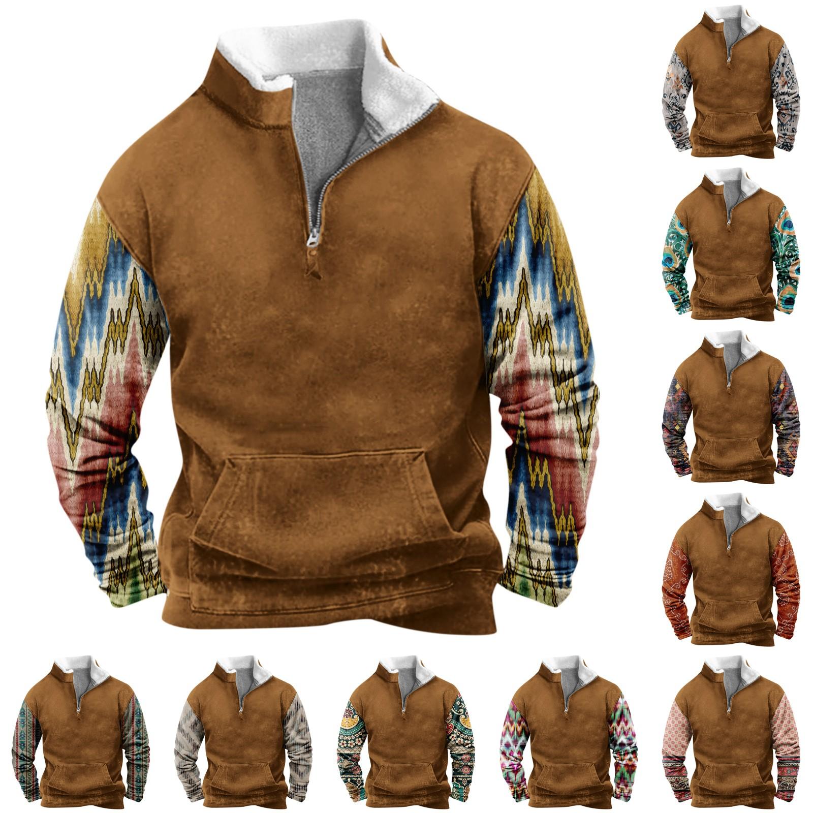 Timoduizhang Lente en herfst herensweatshirt met staande kraag is outdoor casual truien tops L