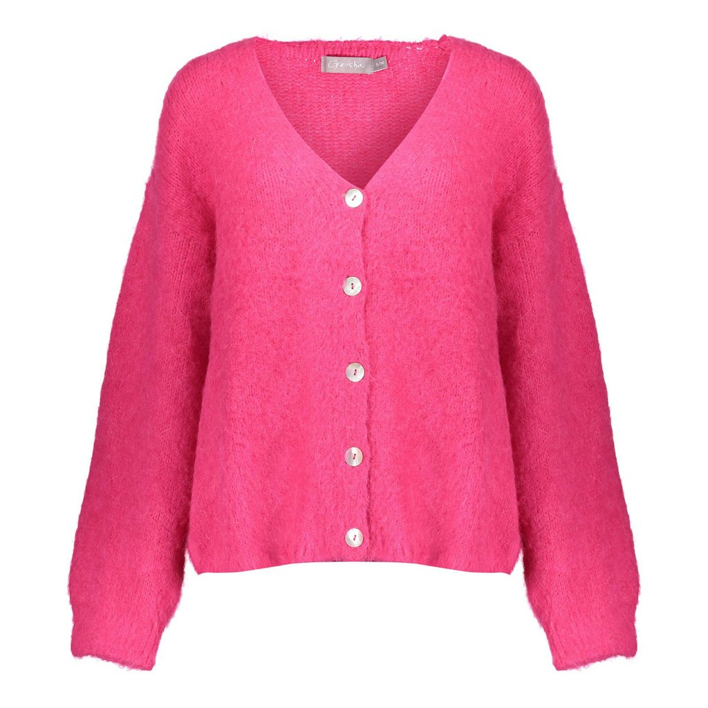 Geisha cardigan hairy with buttons 44570-70 449 cyclame