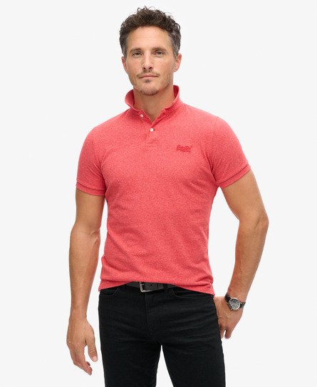 Superdry Mannen Klassiek Piqué Poloshirt Rood