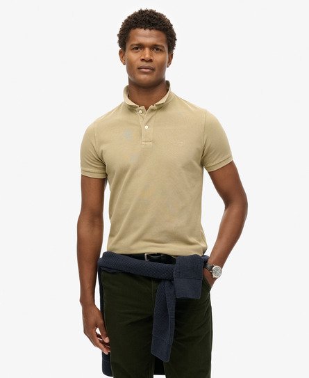 Superdry Mannen Destroyed Poloshirt Tan