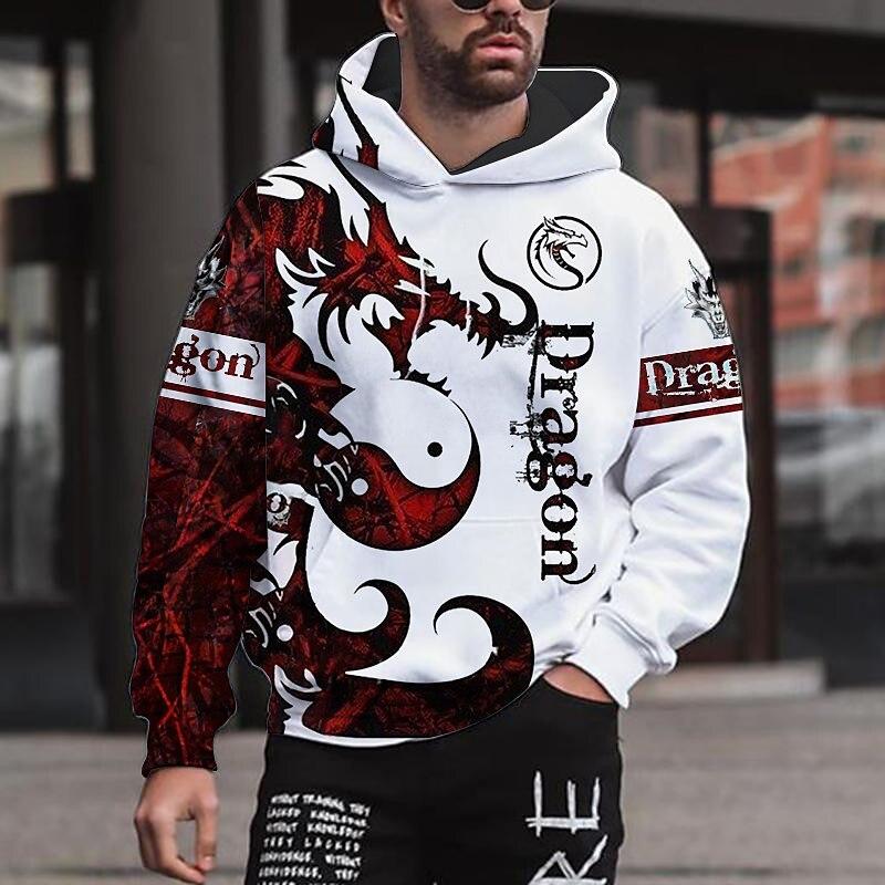 Wendy 3 Herenhoodie voor heren Dragon Graphic 3D Print sweatshirts buiten Pullover kleding Dagelijkse mode Herfst oversized Lange mouw S