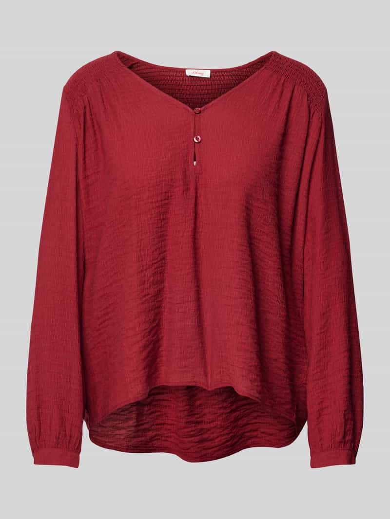 S.Oliver RED LABEL Relaxed fit blouse van viscosemix met smokdetails