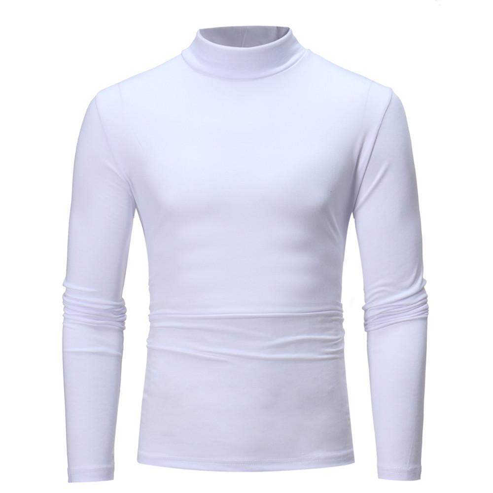 JOHO - CarGear Heren Lange Mouw Winter Effen Kleur Turtleneck Mannelijke Casual Regular-Fit Tops Blouse M