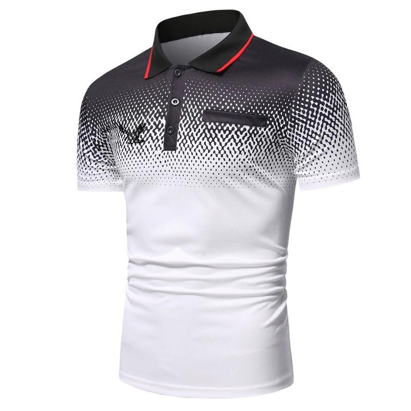 Haojun Premium Business Casual Top Heren Polo Shirt, Single Breasted Staande Hals Comfortabel Polo shirt. S grijs