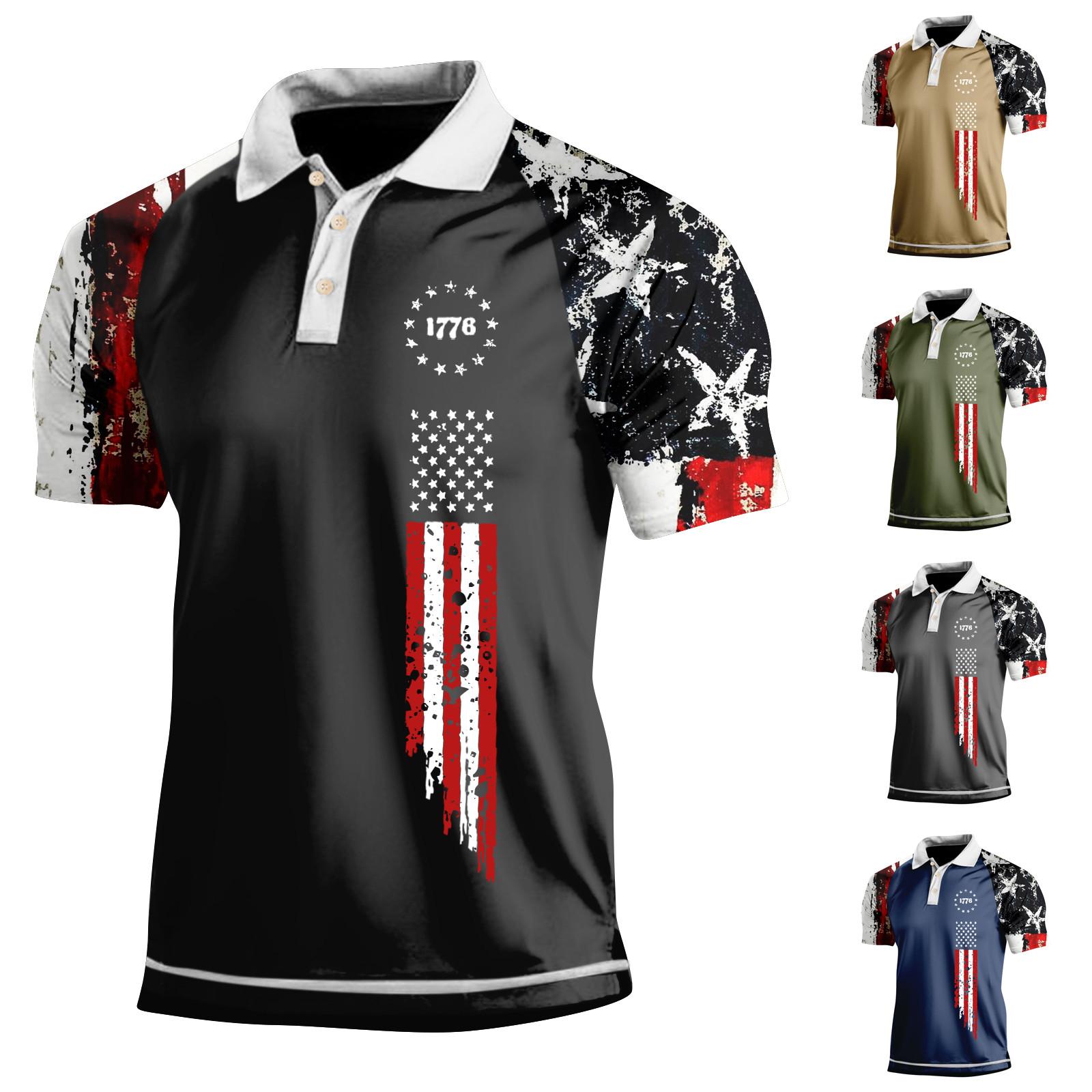 Timoduizhang Golfshirt voor heren Casual Sport V-hals Geribbelde kraag Korte mouw Mode Casual Effen Kleur Effen Lente en zomer Normale pasvorm L