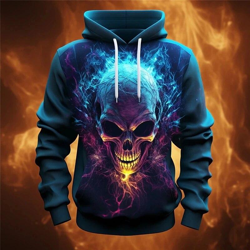 Bobby 2 Mode heren hoodie horror schedel 3D print lente lange mouw sweatshirt casual kleding oversized hoodie shirt voor heren trui 2XL