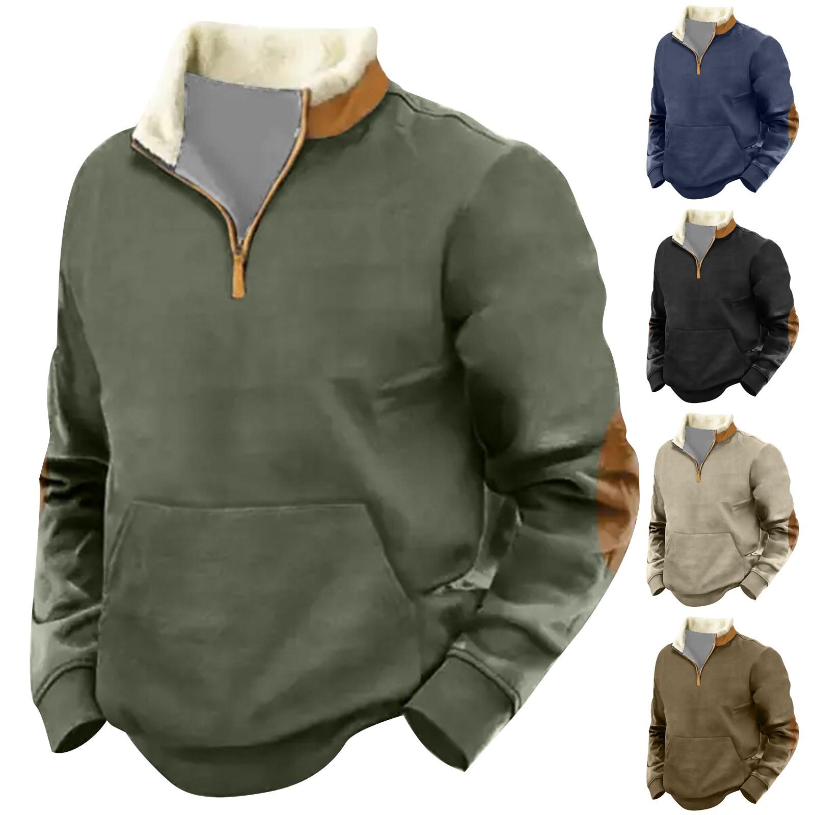 Timoduizhang Lente en herfst herensweatshirt met staande kraag is outdoor casual truien tops L