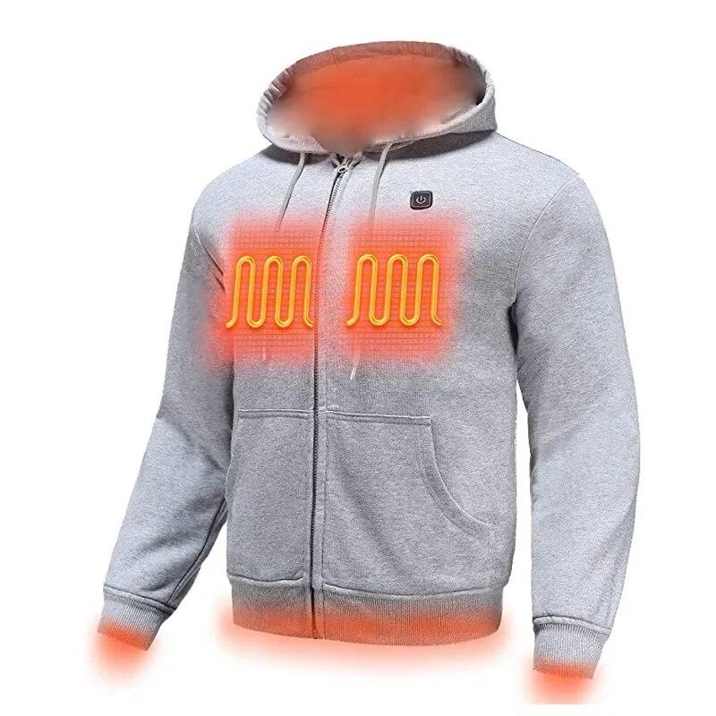 LH59YK Outdoor Elektrische USB Verwarming Truien Hoodies Mannen Winter Warme Verwarmde Kleding Opladen Warmte Jas Sportkleding P5103 3XL