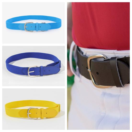 Fashion Houses Honkbalriem voor volwassenen, elastische band, verstelbare lengte, imitatieleer, honkbal-softbalriem, unisex-tailleband in levendige kleuren roze