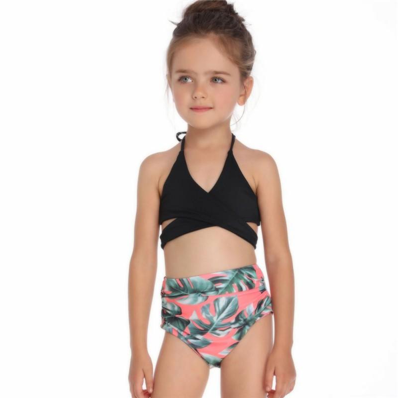 Kidsyuan Kind V-hals badpak Toldder meisje badpak Backless badmode 104