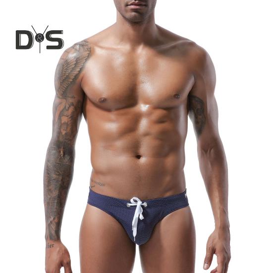 DYS Men Clothing Zomerzwemslip voor heren, laagbouw zwembroek met trekkoord, sneldrogend, verstelbaar taillezwempak L wit