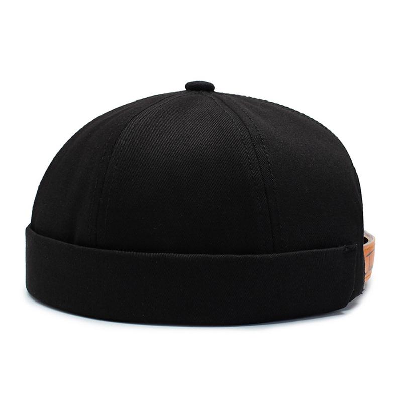 Rihorse Beanie Heren Dames Retro Brimless Draagbare Verstelbare Skullcap Hiphop Hoed Skull Cap zwart