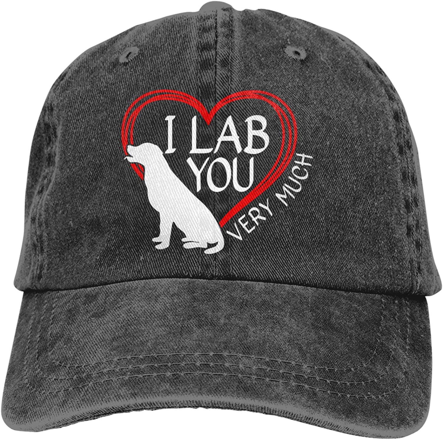 91460000MAC14ECE0X Ik lab je heel veel Labrador Retriever Hond Baseball Cap voor mannen Vrouwen verstelbare klassieke vintage gewassen katoenen denim trucker hoed One Size