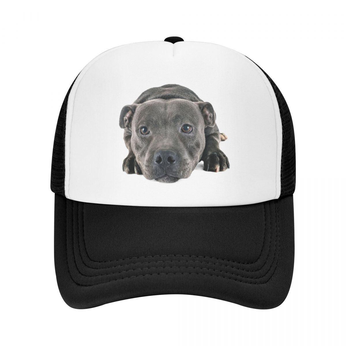 91460000MAC0FHAR19 Punk Staffordshire Bull Terrier Baseball Cap WoUnisex Unisex Ademend Trucker Hoed Outdoor Snapback Hoeden Zomer Caps Trucker Hat