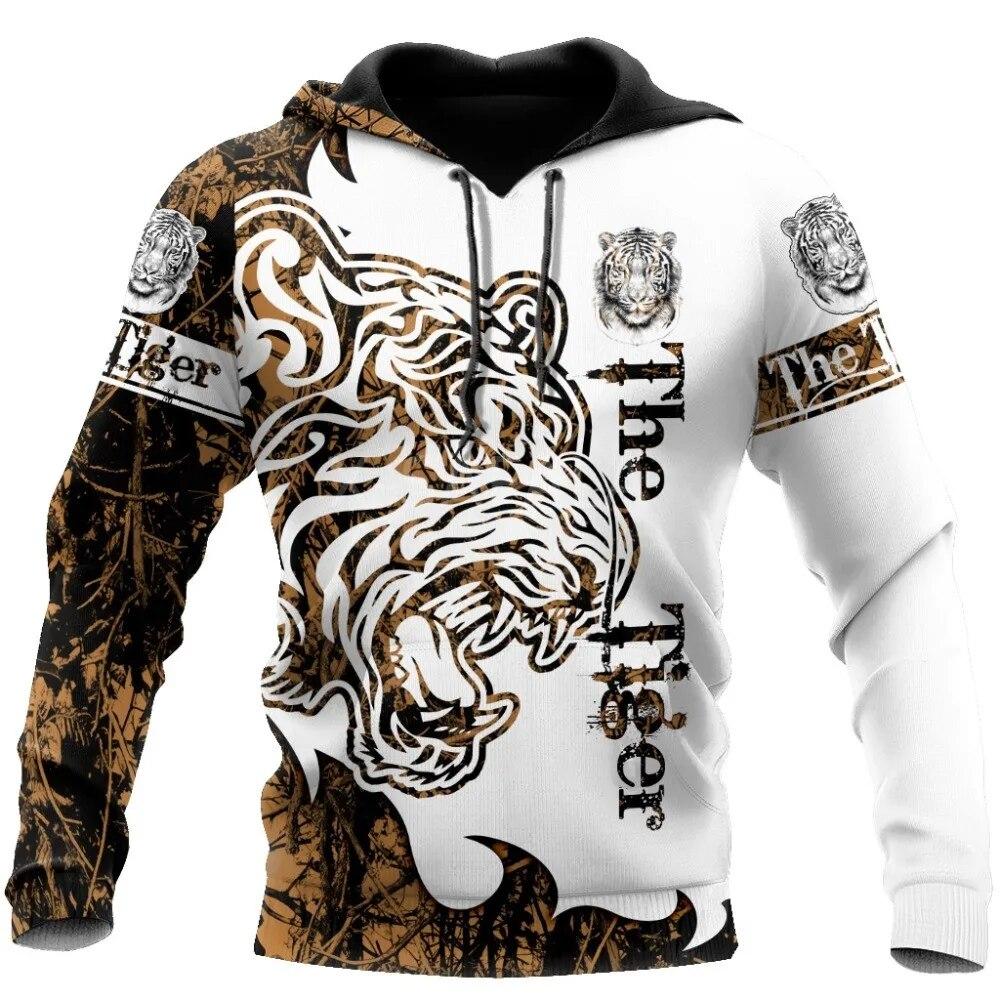 ETST 07 Mode Lente Herfst Dier Hoodies Witte Tijger Huid 3D Over Gedrukt Sweatshirts Unisex Trui Casual Jas 6XL 3XL