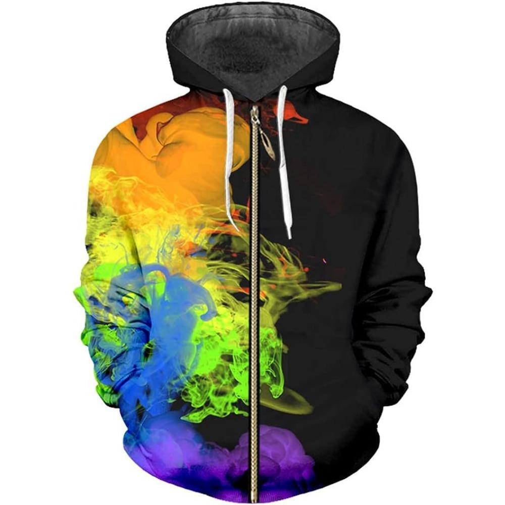 WowClassic Herfst Winter Zip Up Hoodies Jas Dames 3D Geprint Heren Rits Sweatshirt Heren Casual Cardigan Jas S