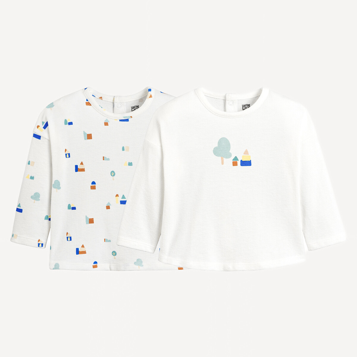 LA REDOUTE COLLECTIONS Set van 2 T-shirts met lange mouwen en speeltuin motieven