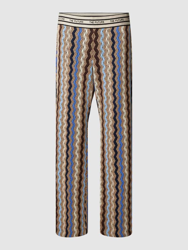 CAMBIO Flared cut stoffen broek met all-over motief, model 'FAITH'