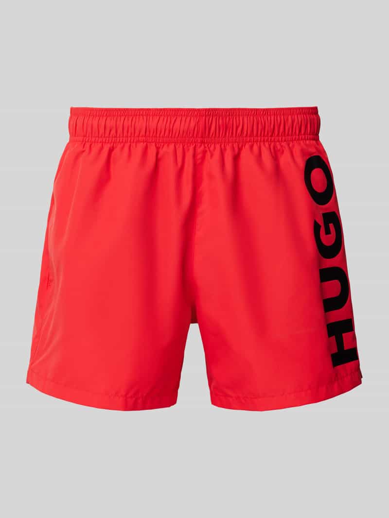HUGO underwear Zwemshort ABAS zijwaarts met grote hugo logo-print