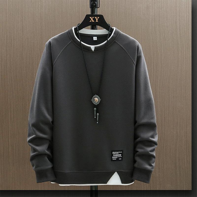 DSorothy Heren nep tweedelige ronde hals trui lente en herfst lange mouwen 4XL wit