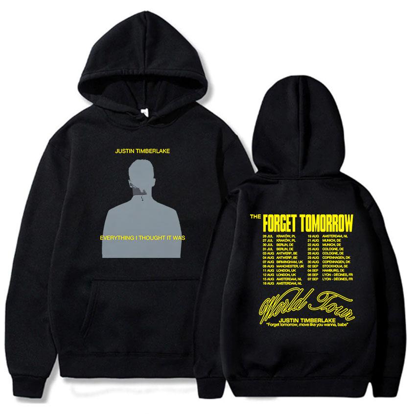 Planet clothing wholesale Hoodies bedrukken Heren Justin-Timberlake The Forget Tomorrow World Tour 2024 Heavy Mental Sudaderas Hombre Grafische Hoodie Winter XS grijze kleur