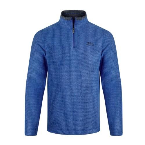 Pertemba FR - Apparel Weird Fish Heren Newark Grid Eco-vriendelijke fleece top met kwartrits 3XL zwart