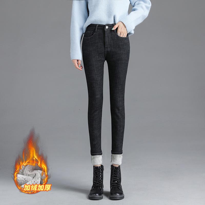 Omena Winter Plus Fluwelen Skinny Potloodbroek 25 zwart