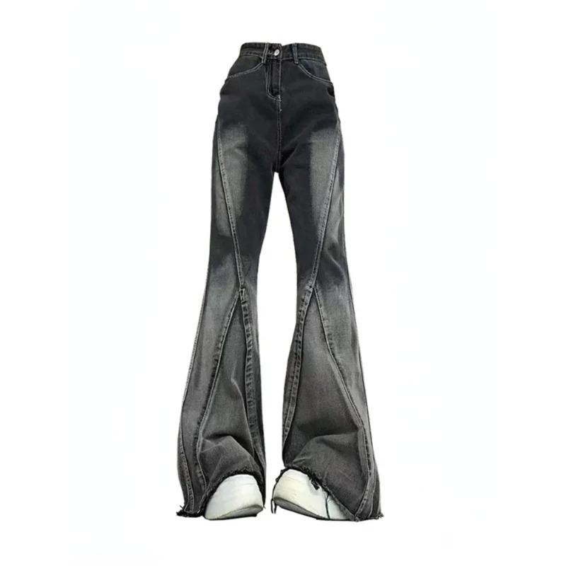 Diana Fashion Clothes 2024 Amerikaanse Vintage Hoge Taille Rechte Jeans Vrouwen Mode Casual Baggy Denim Broek Y2K Wijde Pijp Grunge High Street Stijl Broek S zwart