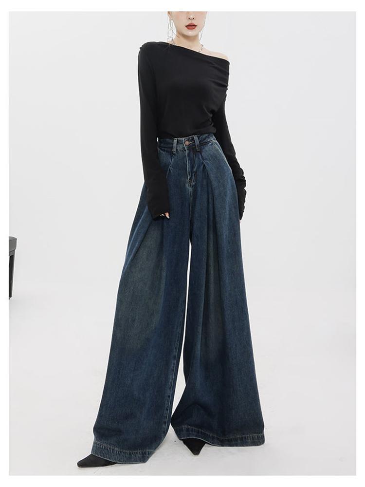 Alice Fashion Clothes Vrouwen Losse Wijde Pijpen A-lijn Jeans Jonge Meisjes Straat Rechte Bodems Vintage Casual Broeken Vrouwelijke Baggy Hoge Taille Broeken S