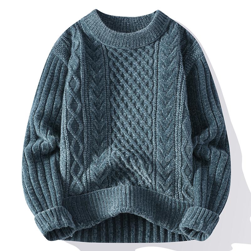WOLF MAN Herfst Winer Gebreide Truien Heren Dikke Warme Trui Heren Mode Pullover Truien L wit