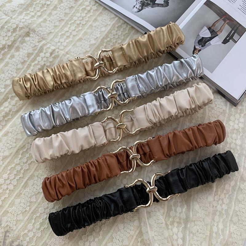 Dexing Mode elastische riemen voor vrouwen hoge kwaliteit designer merk tailleband all-match dame jurk jas trui decoratieve tailleband 65X3CM zwart