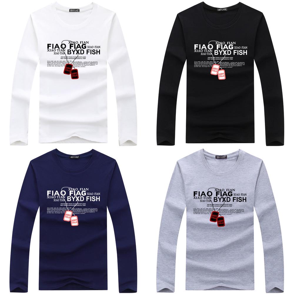 EG76LD Groot formaat heren winter-T-shirt met lange mouwen, ronde hals, katoenen casual T-shirt, losse trui 4XL zwart