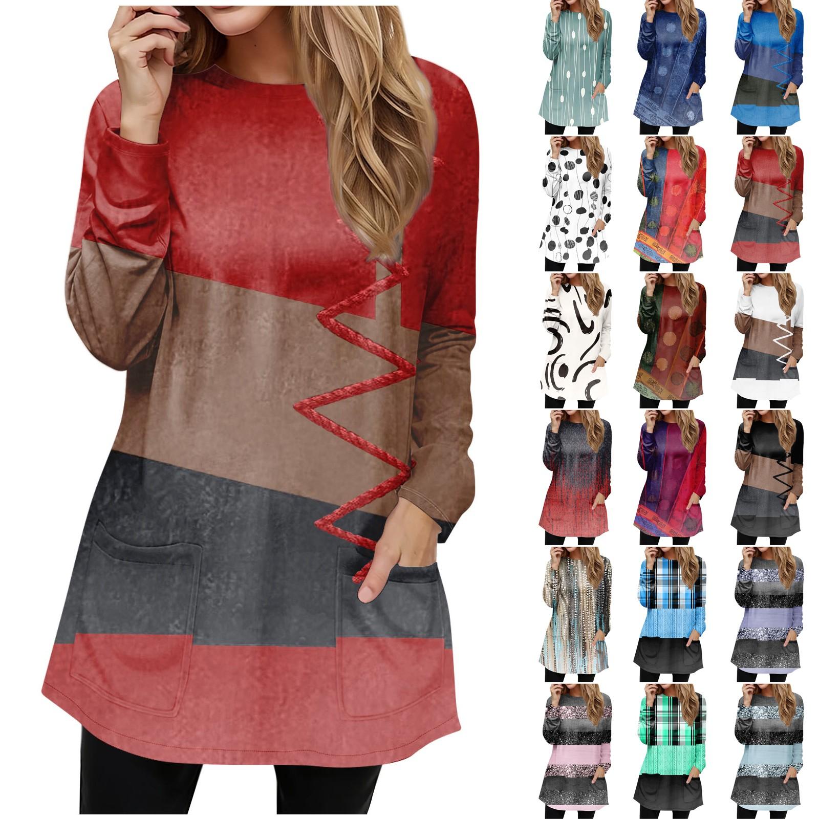 Xingben Two Dames Sweatshirt Pullover Active Sportswear Zak Print Casual Ronde Hals Lange Mouw Top Micro-elastisch Herfst & Winter XXXL beige