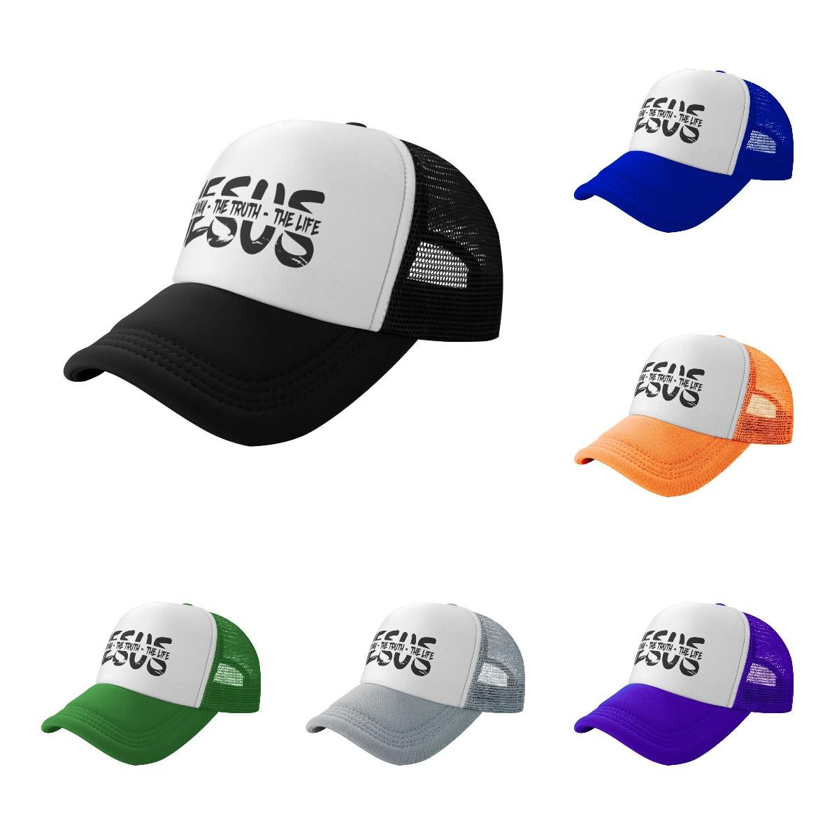 91460000MAC14ECE0X Jezus De Weg, Waarheid, Leven Trucker Cap Snapback Hoed voor Unisex Baseball Unisexs Hoeden Petten voor Logo Draad Zijde adult