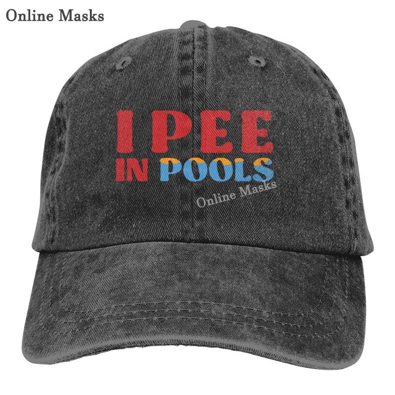 91460000MAC14ECE0X IK PISBINNEN IN ZWEMBADEN Grappige denim pet, vintage gewassen versleten honkbalpet, verstelbare vaderhoed truckerpet voor unisex geschenken Adjustable