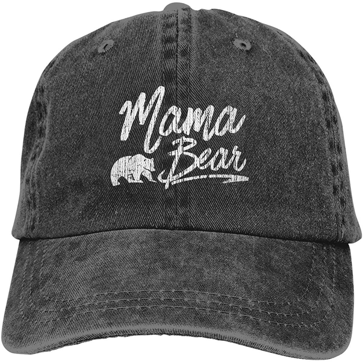 91440605MAC3NXC54W Unisex Mama Bear Denim Hoed Verstelbare Gewassen Geverfde Katoenen Papa Baseball Caps Grappige Zwarte Trucker Hat Snapback Cap One Size