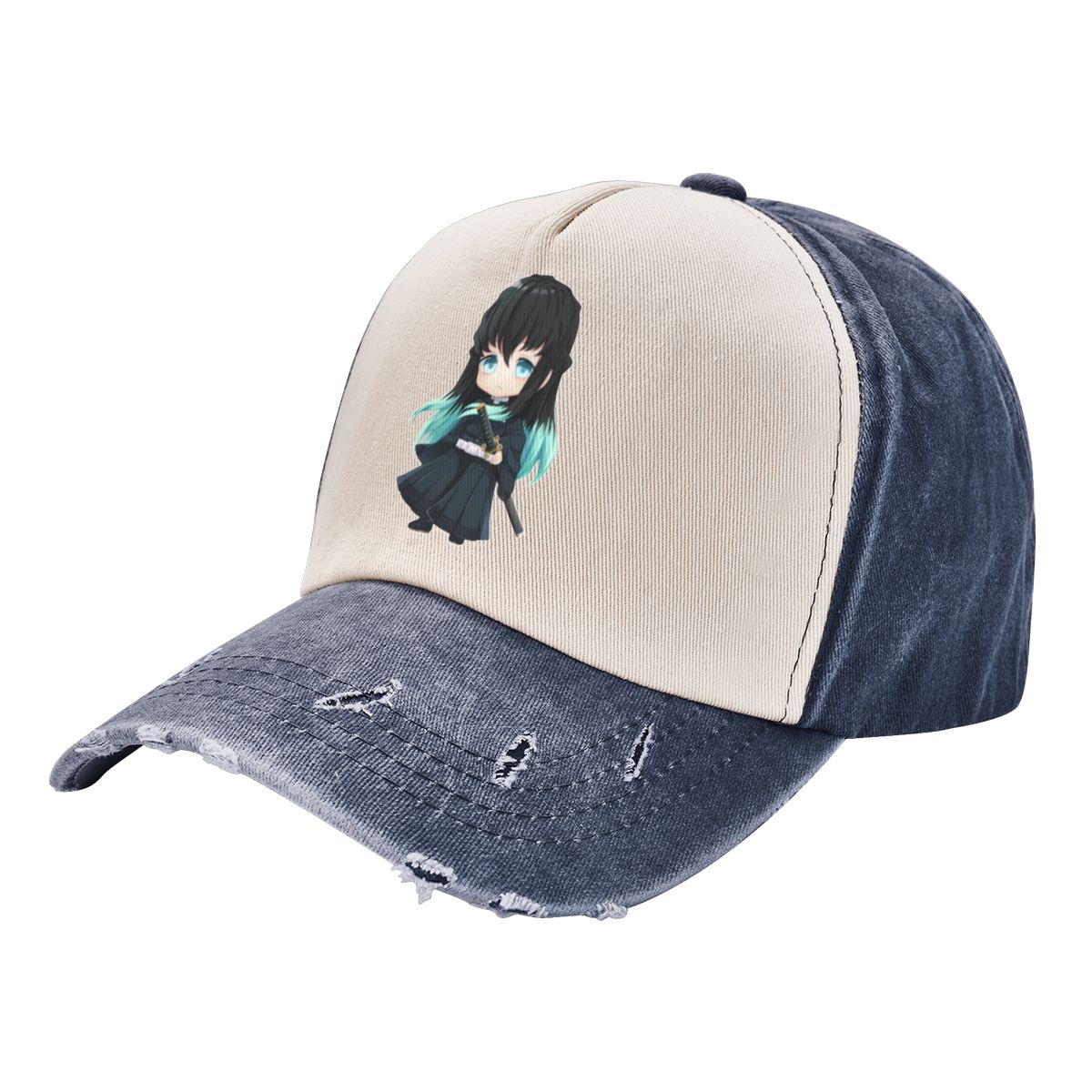 91440118MAC534JW32 Demon Slayer Muichiro Tokito Chibi Baseball Caps Merch Vintage Distressed Denim Dad Hat Unisex Outdoor Zomer Hoeden Cap One Size