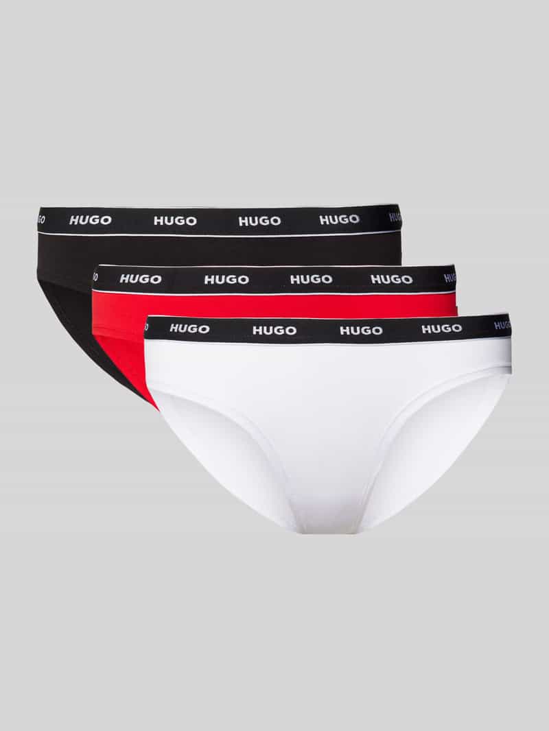 HUGO underwear Slip TRIPLET BRIEF STRIPE met contrasterende logo-band (3 stuks)