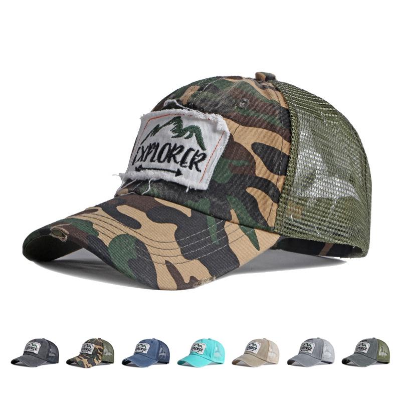 ONIHUA Lente Zomer Cap Heren Outdoor Bergbeklimmen Reizen Baseball Cap Hollow Net Cap Dames Zonnebrandcrème Zonnepet kaki