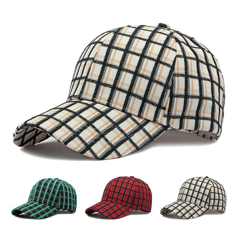 ONIHUA Plaid Cap Vrouwelijke Outdoor Zonnebrandcrème Baseball Cap Mannelijke Snapback Hoed Zonneklep Hoeden Vissershoed Piek Cap rood