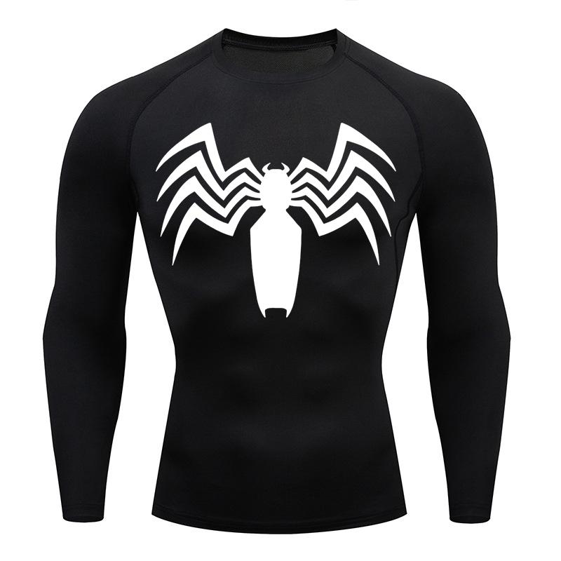 Xin nan zhuang Compressieshirt Heren Lange mouwen Zonnebrandcrème T-shirt Casual Ronde Hals Pullover Top Fitness Sport Snel Drogende Sportkleding S