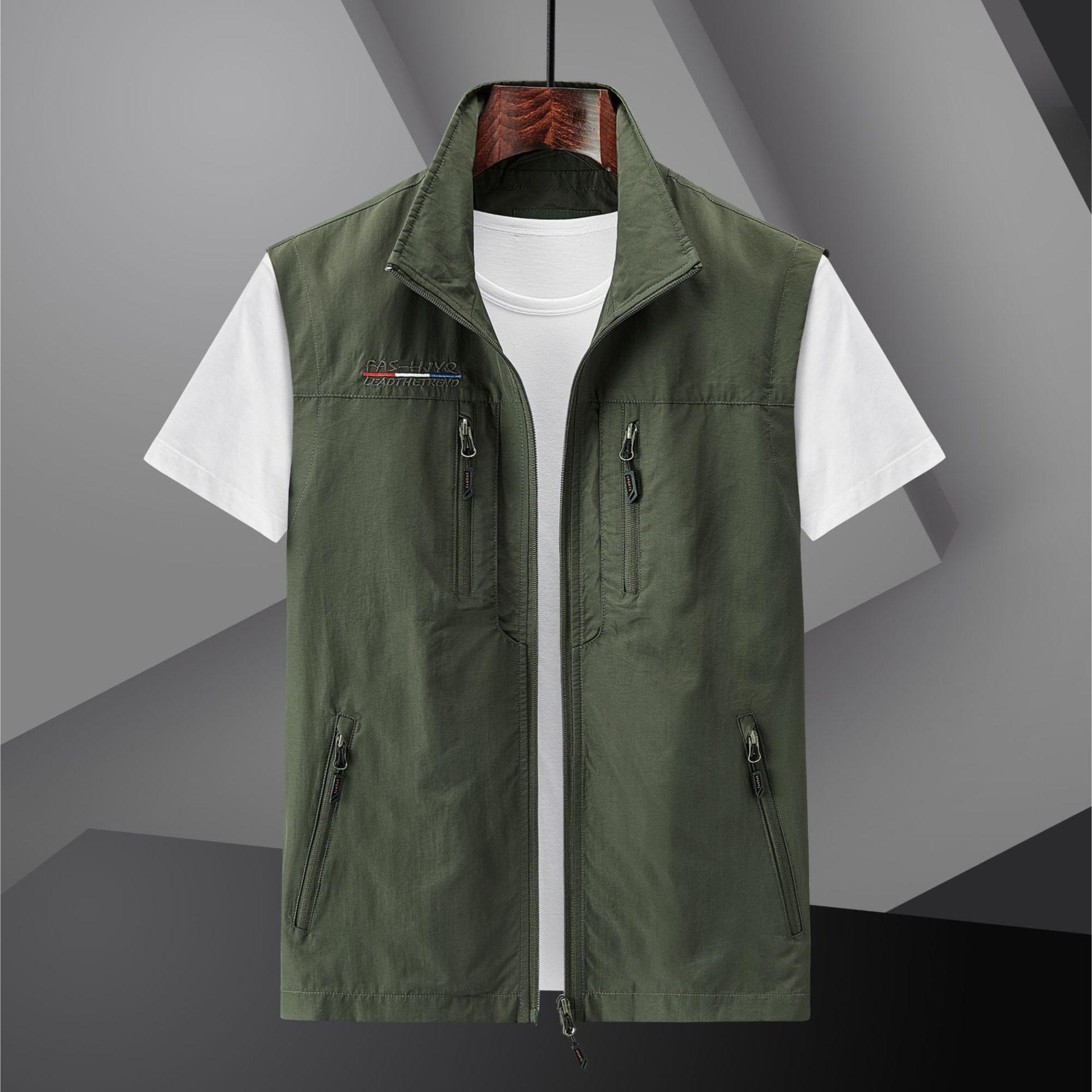 VVGUOWEI Outdoor Sneldrogend Vest Heren Zomer En Herfst Multi-Pocket Dunne Tooling Vest Plus Size 6xl Casual jas 6XL zwart