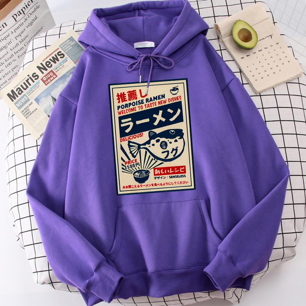 Enter Boutique Sports Clothing Collection Kogelvis Ramen Japans Menu Poster Print Hoodies Heren Retro Straat Sweatshirt Grappige Grafische Top Harajuku Losse Hoodie Heren S