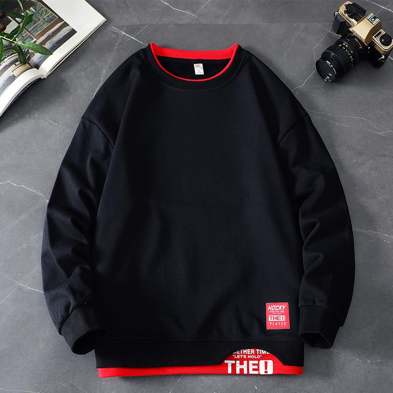 JOHO - CarGear Mode Trui Heren Herfst en Winter Tide Merk Trui Heren Plus Size Tops Koppels Dragen Sport Losse Truien M zwart