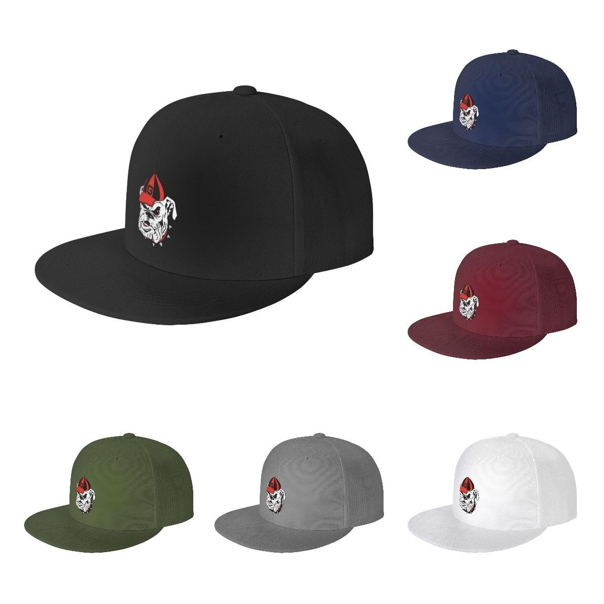 91460000MAC14ECE0X Georgia Bulldogs Logo Unisex Hiphop Platte Baseball Caps Verstelbare Getailleerde Vintage Vizier Hoed Vier Seizoenen One Size