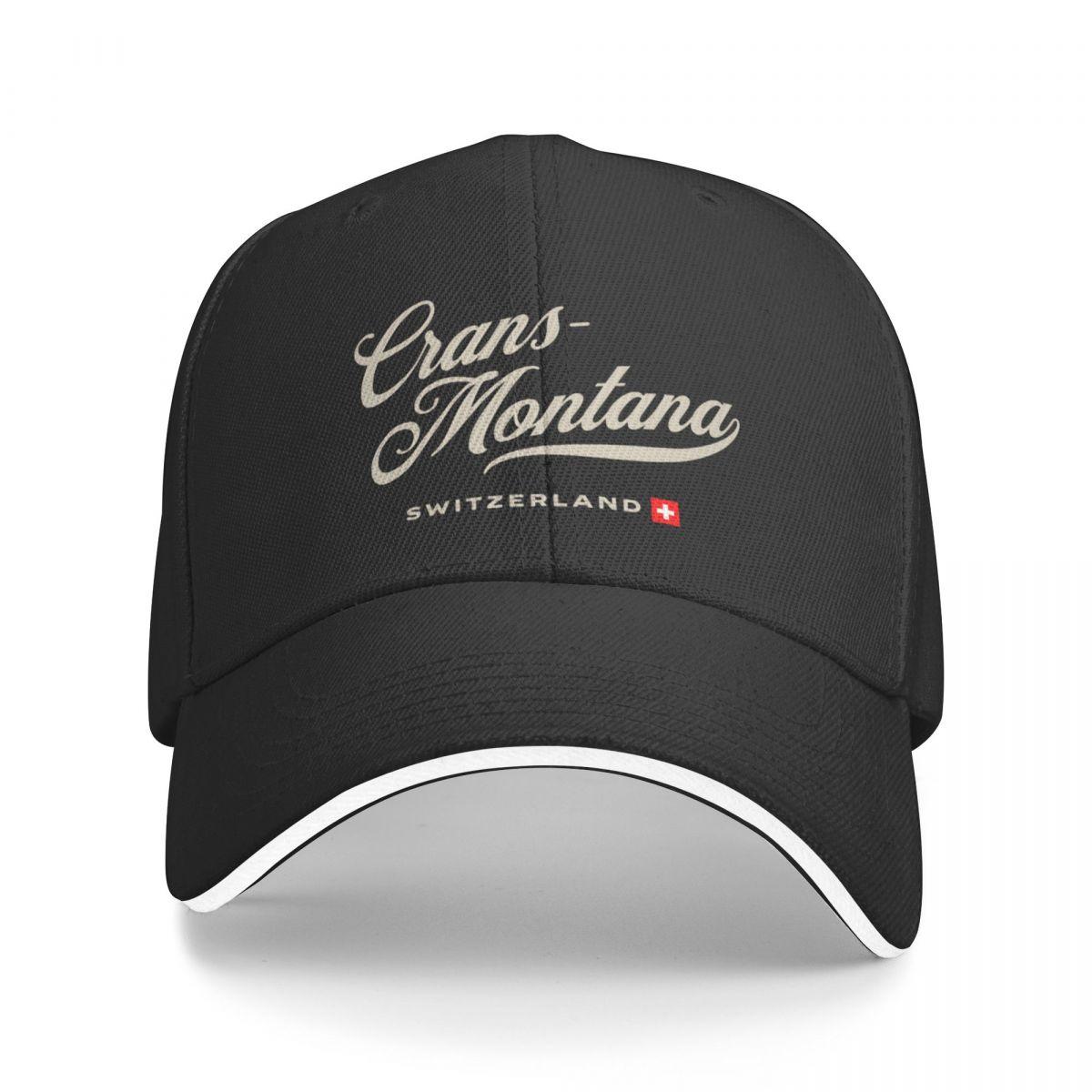 91140109MA0LUDA177 Crans-Montana, Zwitserland Vintage Crest met Zwitserse vlag Cap honkbalpet golfhoed Wandelpet Unisex's pet Dames
