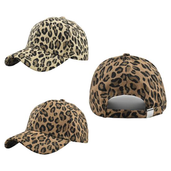 Mieshangle Unisex Baseball Cap Zonnebescherming Verstelbare Omtrek Anti-UV Luipaard Print Koepel Wandelen Reizen Winkelen Cap kaki